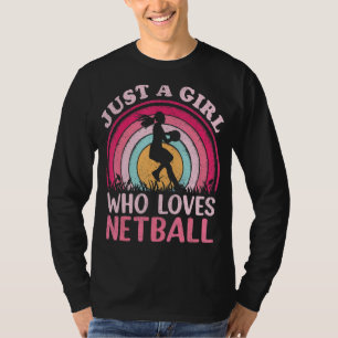 Netball Player Vintag Retro Nur ein Mädchen, das L T-Shirt