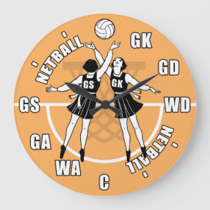 Netball Players, Netball Große Wanduhr