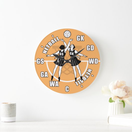 Netball Players, Netball Große Wanduhr (Zuhause)