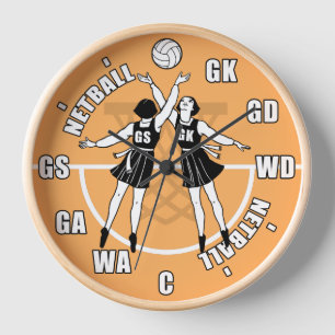 Netball Players, Netball Wanduhr