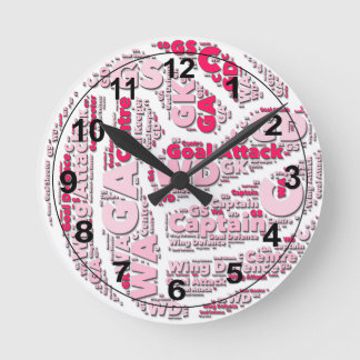 Netball-Positionen Ball Design Runde Wanduhr