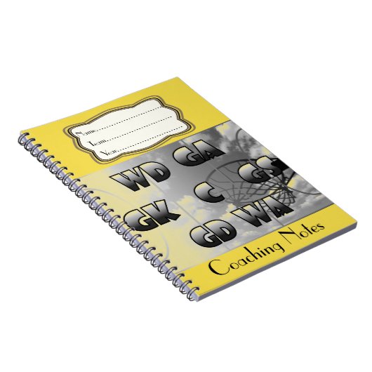 Netball-Positionen coachten die personalisierten Notizblock (Rechte Seite)