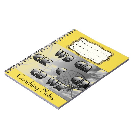 Netball-Positionen coachten die personalisierten Notizblock (Linke Seite)