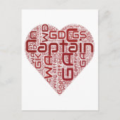 Netball-Positionen Herzdesign Postkarte (Vorderseite)