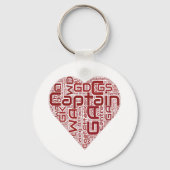 Netball-Positionen Herzdesign Schlüsselanhänger (Vorderseite)