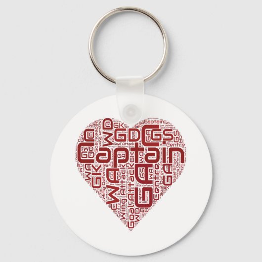 Netball-Positionen Herzdesign Schlüsselanhänger (Vorderseite)