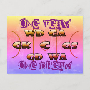 Netball-Positionen Inspirationsslogan Postkarte