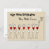 Netball-Positionen Strichmännchen mit Angebot Postkarte (Vorne/Hinten)