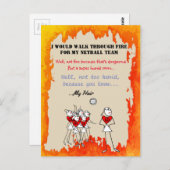 Netball-Positionen Strichmännchen mit lustigem Zit Postkarte (Vorne/Hinten)