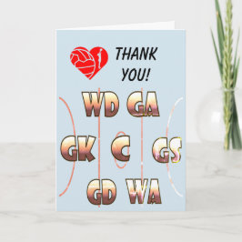 Netball Positionen Themed Coach Vielen Dank Dankeskarte