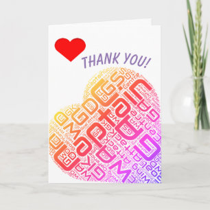 Netball Positions Heart Design Thank You Dankeskarte