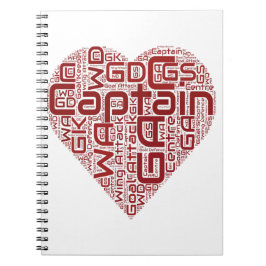 Netball-Positions-Herz-Entwurf Notizblock