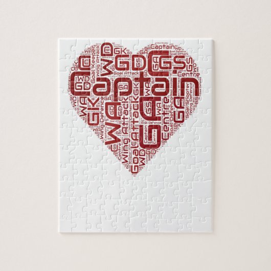 Netball-Positions-Herz-Entwurf Puzzle (Vertikal)