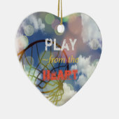 Netball-Positions-Herz-Zitat Keramik Ornament (Rechts)