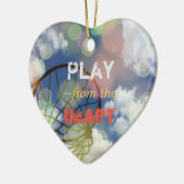 Netball-Positions-Herz-Zitat Keramik Ornament (Links)