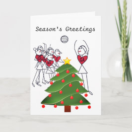Netball-Spieler bringt Thema-Weihnachten in Feiertagskarte