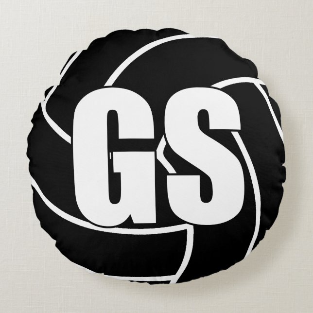 Netball-Spieler - Goal Shoot - GS Rundes Kissen (Vorderseite)