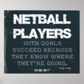 Netball-Spieler mit Zielen erfolgreich im Denim Poster (Vorne)