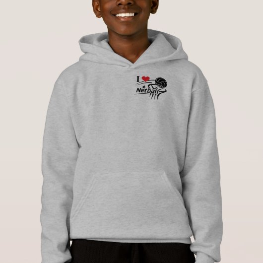 Netball-Spieler Ultimate I Liebe Netball Hoodie (Vorderseite)