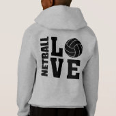 Netball-Spieler Ultimate I Liebe Netball Hoodie (Rückseite)