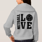 Netball-Spieler Ultimate I Liebe Netball Hoodie (Rückseite)
