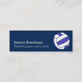 Netball-Sportball-Spieler trainieren blau weiß Mini Visitenkarte