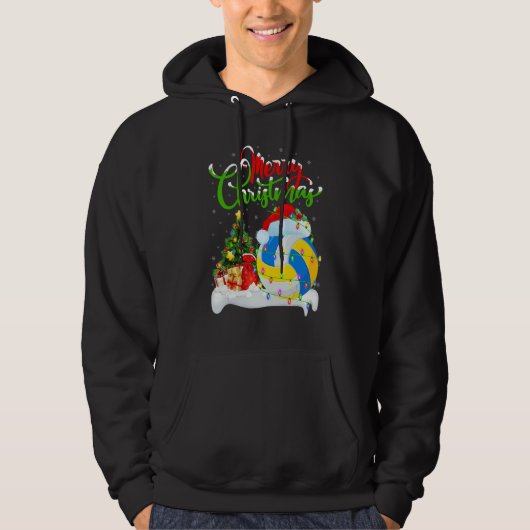 Netball Sports Xmas Decoration Santa Netball Chr Hoodie (Vorderseite)