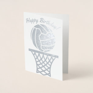 Netball Themed Ball Design Happy Geburtstag Folienkarte