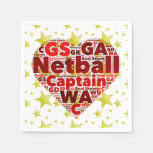 Netball Themed Party Paper Napkin Serviette