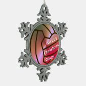 Netball-Weihnachten Schneeflocken Zinn-Ornament (Links)
