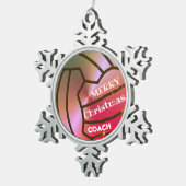 Netball-Weihnachten Schneeflocken Zinn-Ornament (Rechts)
