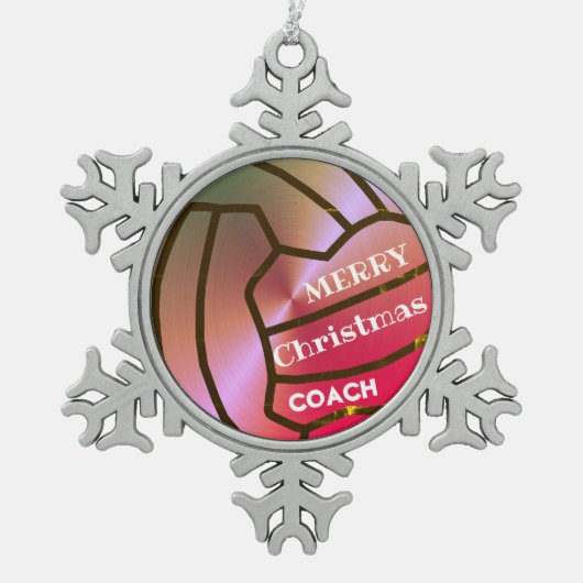 Netball-Weihnachten Schneeflocken Zinn-Ornament (Vorderseite)