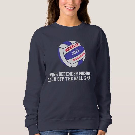 Netball-Weiß-Flügelverteidiger Sweatshirt (Vorderseite)