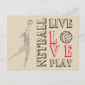Netball-Zitat für inspirierende Live-Liebe Postkarte (Vorderseite)