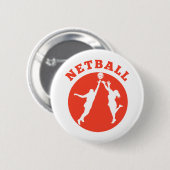Netballspieler, der für Ball zurückprallt Button (Vorne & Hinten)
