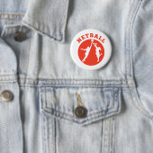 Netballspieler, der für Ball zurückprallt Button (Beispiel)