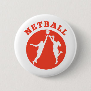 Netballspieler, der für Ball zurückprallt Button