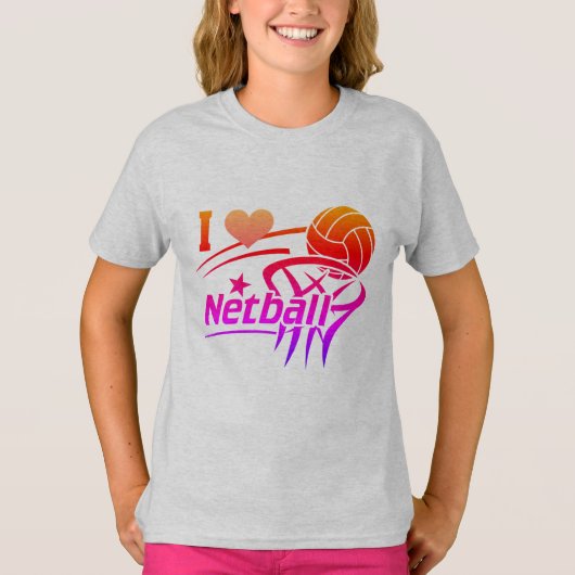 Netballspieler, ich Liebe Netball, Farbe T-Shirt (Vorderseite)