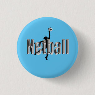 Netballspieler und dimensionaler Name, Button
