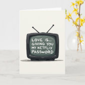 Netflix Password Sharing Love Card Karte (Gelbe Blume)