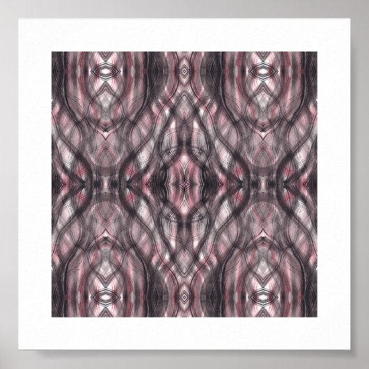 Nether Red Abstract Watercolor Art Poster (Vorne)