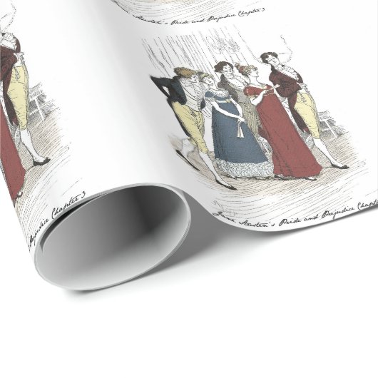 Netherfield Party Ankunft - Pride & Prejudice Geschenkpapier (Rolleneckpunkt)