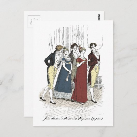 Netherfield Party Ankunft - Stolz und Vorurteile Postkarte (Vorne/Hinten)