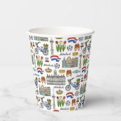 Netherland-Doodle-Muster Pappbecher (Rückseite)