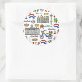 Netherland-Doodle-Muster Runder Aufkleber (Tasche)