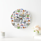 Netherland Gekritzel-Muster Große Wanduhr (Zuhause)