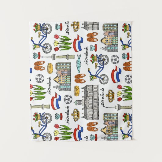 Netherland Gekritzel-Muster Wandteppich (Vorderseite)