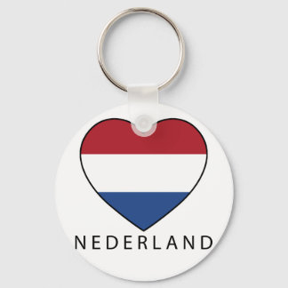 Netherland Heart with black NEDERLAND Schlüsselanhänger