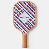 Netherlands and Netherlander Flag Tiled Your Name Pickleball Schläger (Vorderseite)