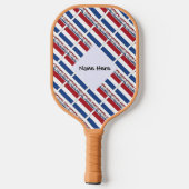 Netherlands and Netherlander Flag Tiled Your Name Pickleball Schläger (Rückseite)